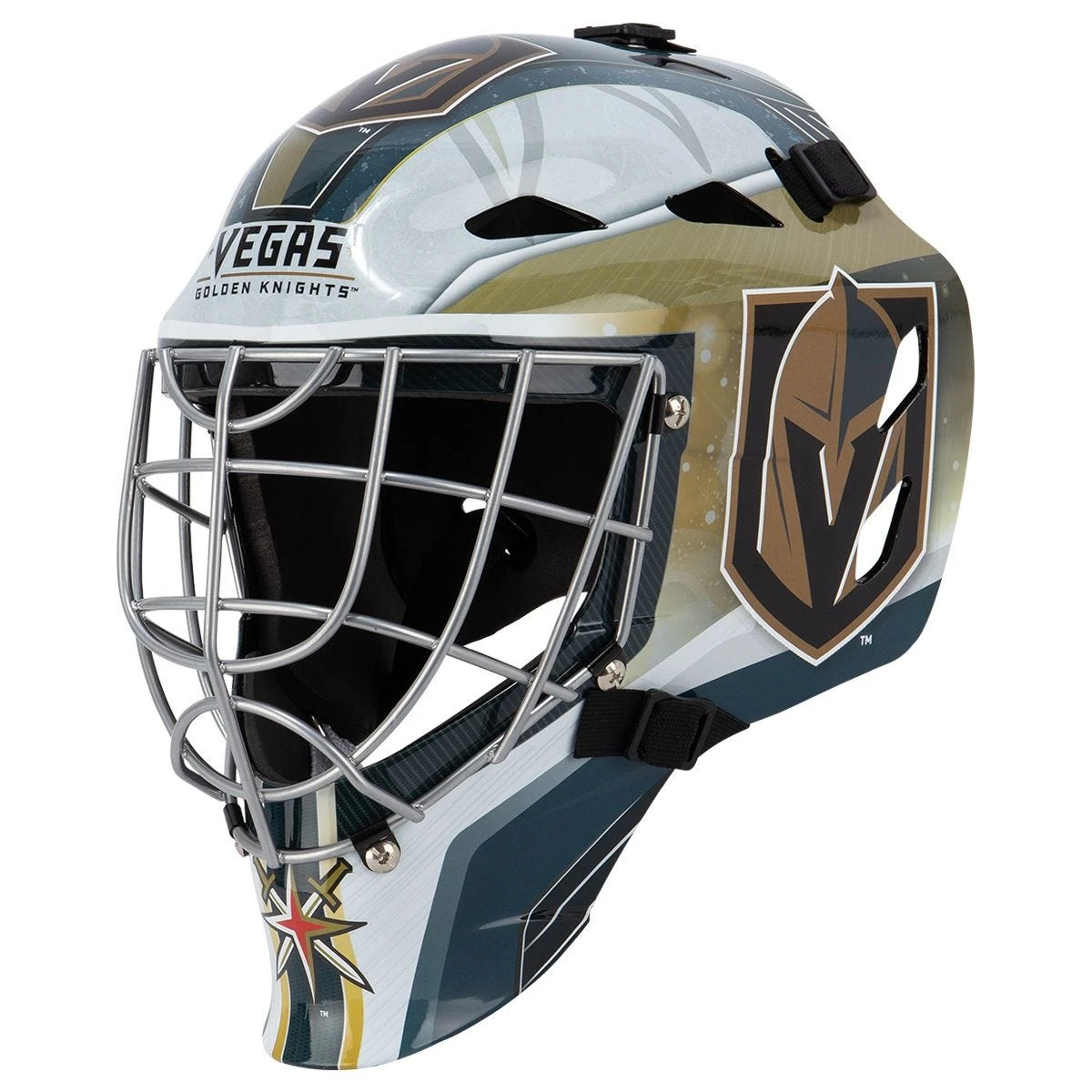 Vegas Golden Knights Franklin GFM 1500 Goalie Face Mask 3 Vegas Golden Knights Franklin GFM 1500 Goalie Face Mask